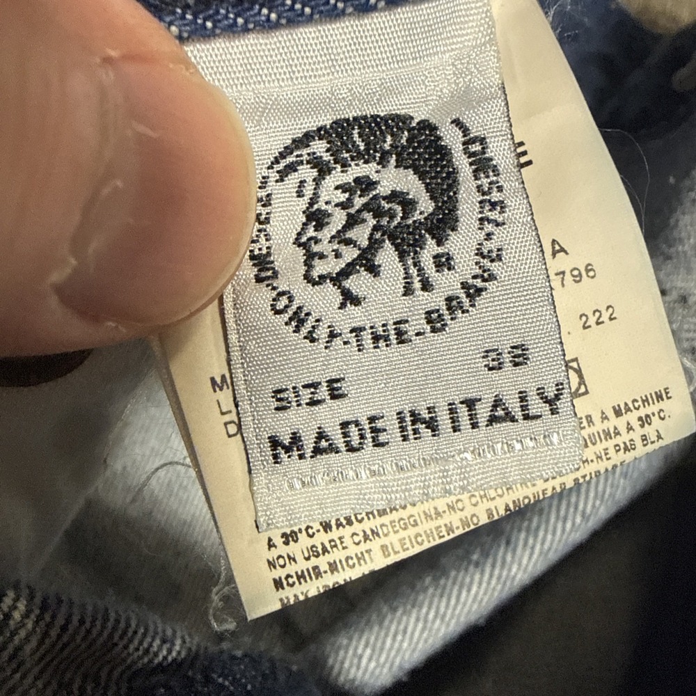 Vintage Diesel Jeans Mens 38x30 Blue Kratt Straight Button Fly Made Italy Baggy - Picture 2 of 9